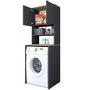 Hanah Home KD101 - 2674 Armario para lavadora elegante y funcional, Nogal y Antracita